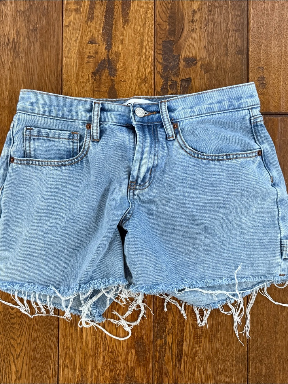 RSQ Light Blue Distressed Frayed Hem Jean Shorts
